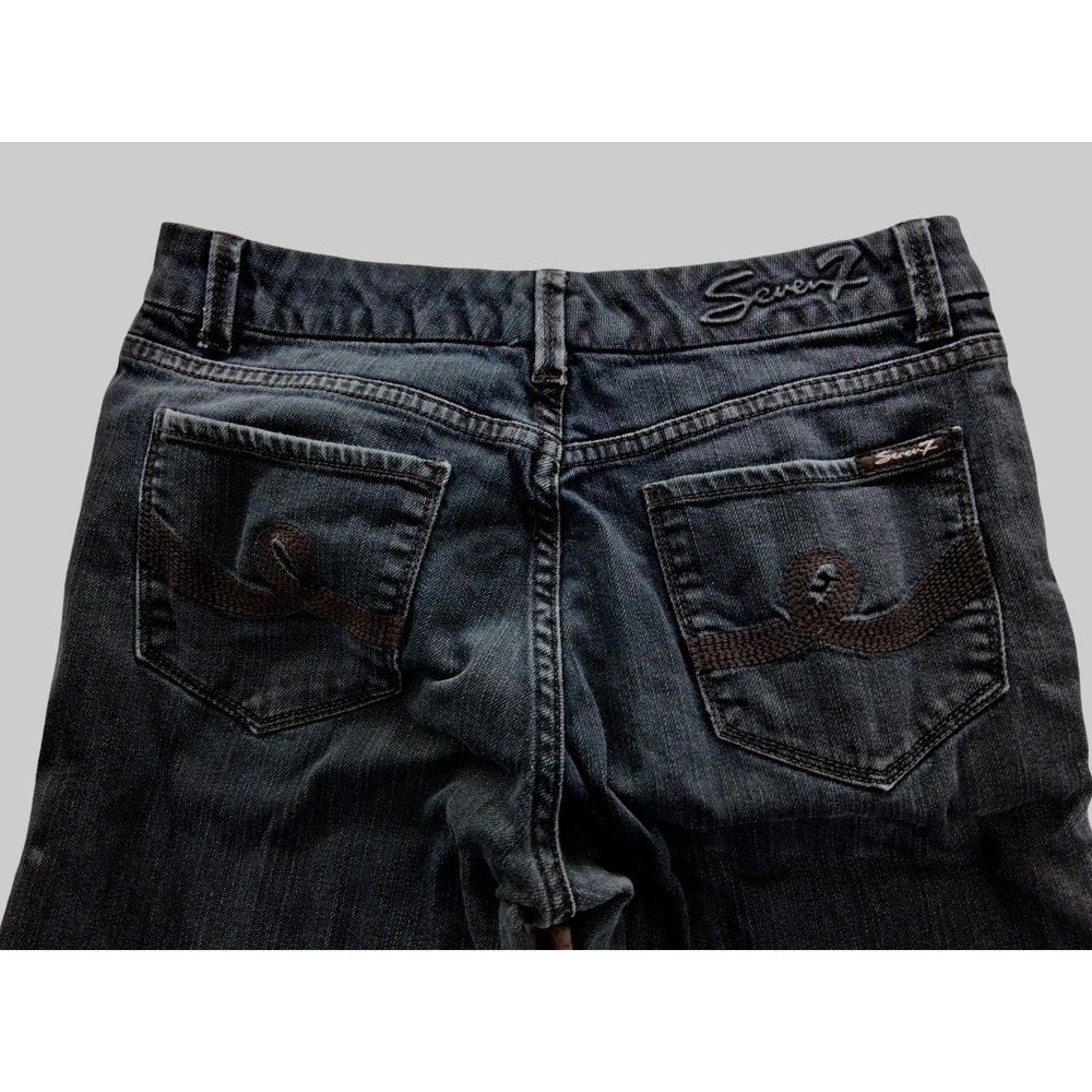 Seven7 Jeans Womens 6 Blue Mid Rise Bootcut Stretch Medium Wash Denim Pants - Picture 8 of 10